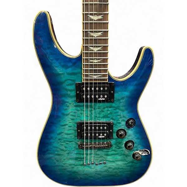 Used Schecter Guitar Research Omen Extreme 6 Ocean Blue Burst Solid Body Electric Guitar