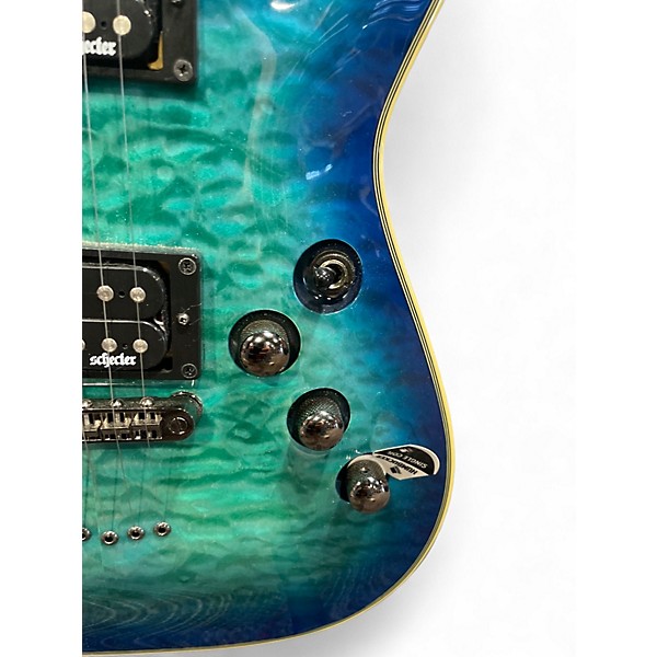 Used Schecter Guitar Research Omen Extreme 6 Ocean Blue Burst Solid Body Electric Guitar