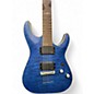 Used Schecter Guitar Research C1 Platinum Satin Transparent Midnight Blue Solid Body Electric Guitar