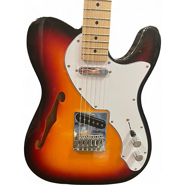 Used Squier Classic Vibe Telecaster Thinline 3 Tone Sunburst Hollow Body Electric Guitar
