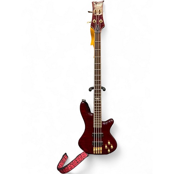 Used 2004 Schecter Guitar Research ELITE 4 TRAN RED Electric Bass Guitar
