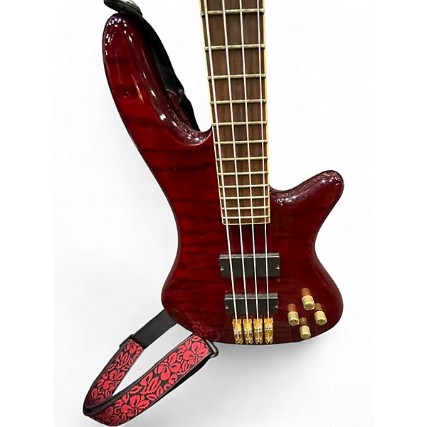 Used 2004 Schecter Guitar Research ELITE 4 TRAN RED Electric Bass Guitar