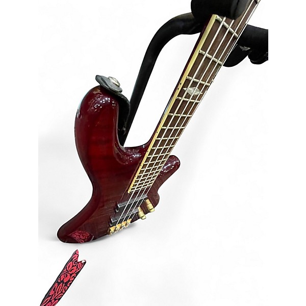 Used 2004 Schecter Guitar Research ELITE 4 TRAN RED Electric Bass Guitar