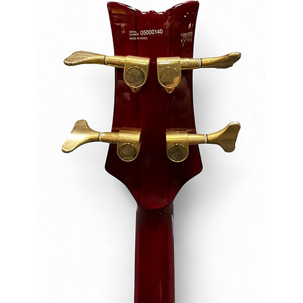 Used 2004 Schecter Guitar Research ELITE 4 TRAN RED Electric Bass Guitar
