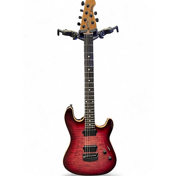 Used Ernie Ball Music Man sabre Trans Crimson Red Solid Body Electric Guitar