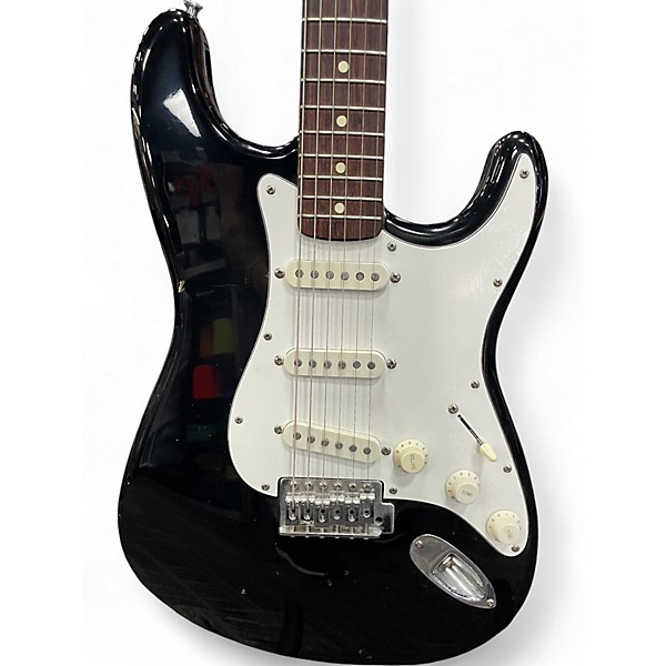Used Squier Standard Stratocaster Black Solid Body Electric Guitar
