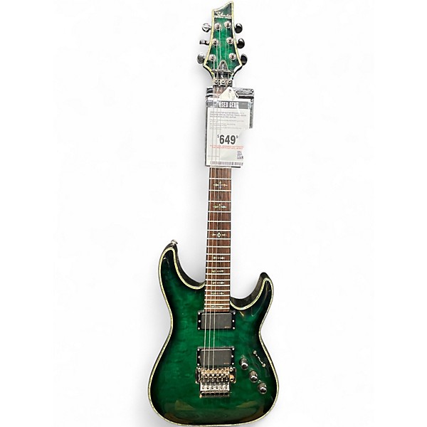 Used Schecter Guitar Research C-1 Diamond Special Edition Trans Green Solid Body Electric Guitar