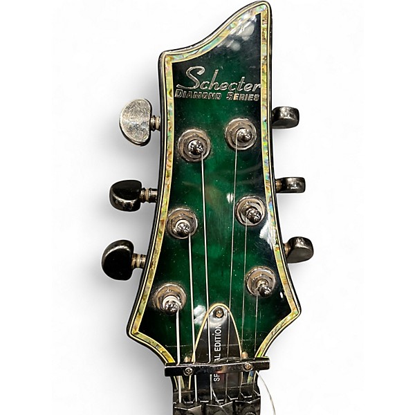 Used Schecter Guitar Research C-1 Diamond Special Edition Trans Green Solid Body Electric Guitar
