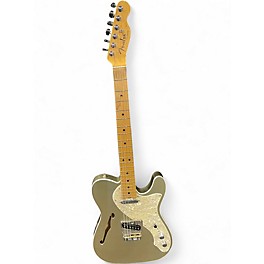 Used Fender American Elite Thinline Telecaster Shoreline Gold Hollow Body Electric Guitar