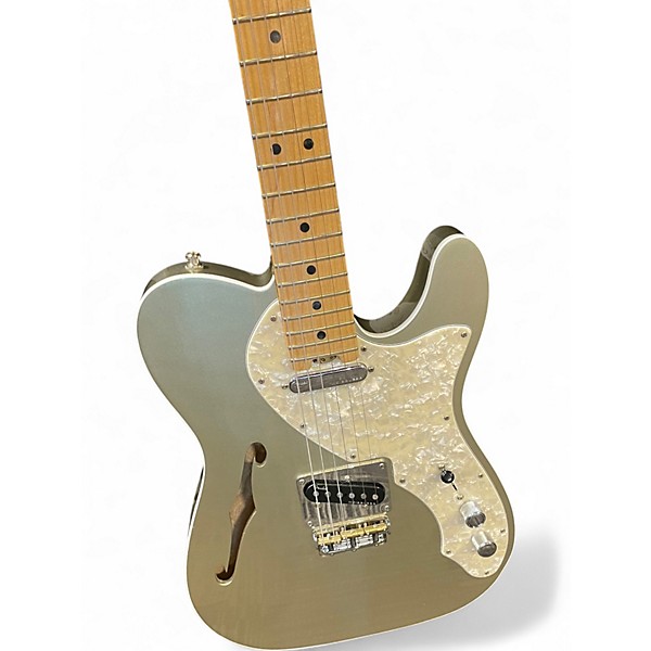 Used Fender American Elite Thinline Telecaster Shoreline Gold Hollow Body Electric Guitar
