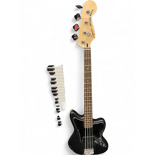 Used Squier Affinity Series Jaguar Charcoal Frost Metallic Electric Bass Guitar