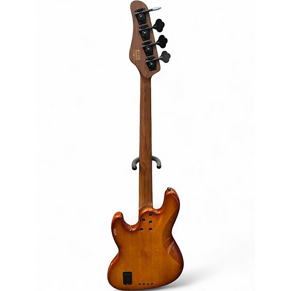Used Schecter Guitar Research J-4 Exotic Vintage Sunburst Electric Bass Guitar