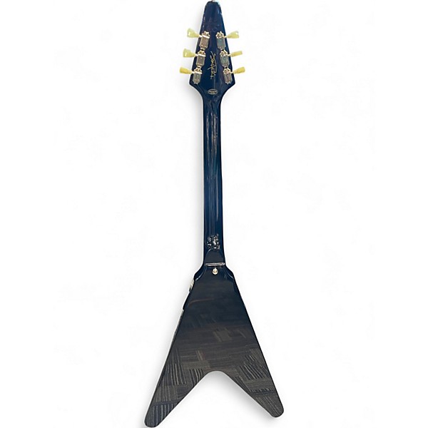 Used Epiphone Jimi Hendrix "Love Drops" Flying V Black and White Solid Body Electric Guitar