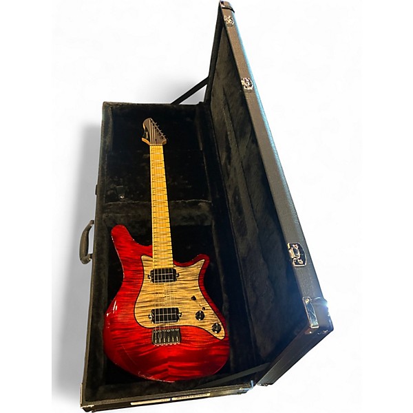Used Hinnant Paradox red flame Solid Body Electric Guitar