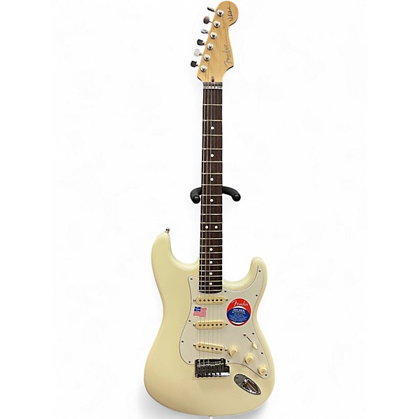 Used Fender Artist Series Jeff Beck Stratocaster Olympic White Solid Body Electric Guitar