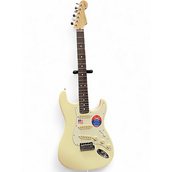 Used Fender Artist Series Jeff Beck Stratocaster Olympic White Solid Body Electric Guitar