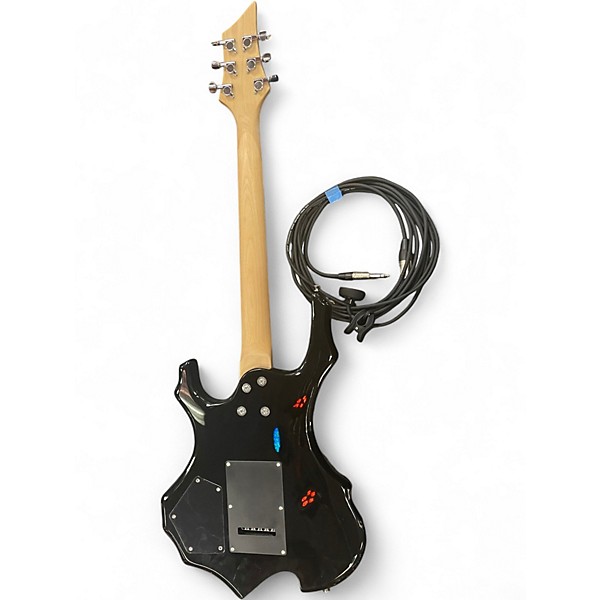 Used Glarry BURNING FIRE STYLE ELECTRIC GUITAR Black Solid Body Electric Guitar