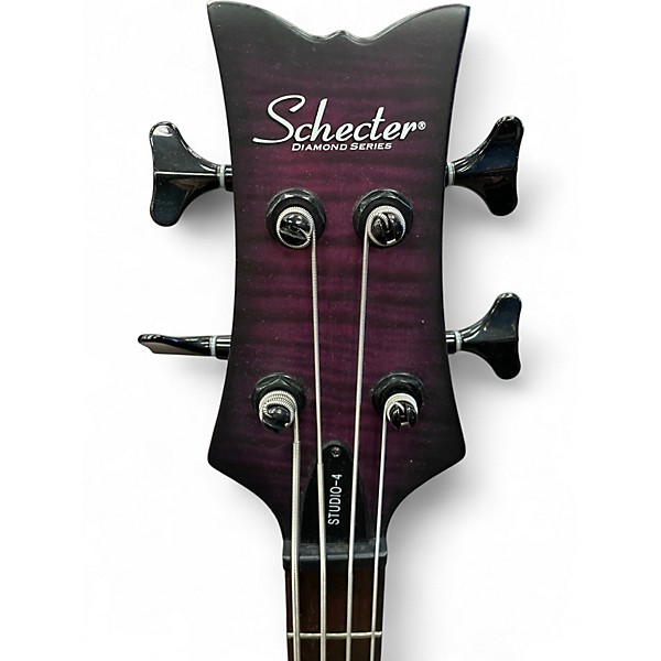 Used Schecter Guitar Research STILETTO STUDIO 4 STRING TRANSPARENT PURPLE BURST Electric Bass Guitar