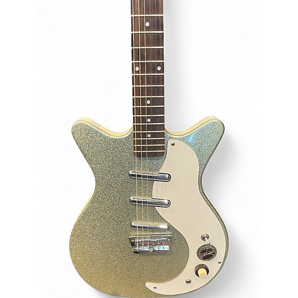 Vintage 1990s Danelectro DC-3 Sparkling Gold Solid Body Electric Guitar
