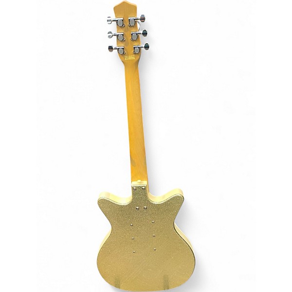 Vintage 1990s Danelectro DC-3 Sparkling Gold Solid Body Electric Guitar
