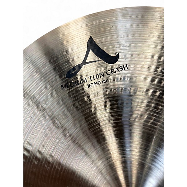 Used Zildjian 16in A Series Medium Thin Crash Cymbal