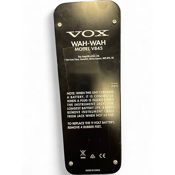 Used VOX V845 Classic Wah Effect Pedal