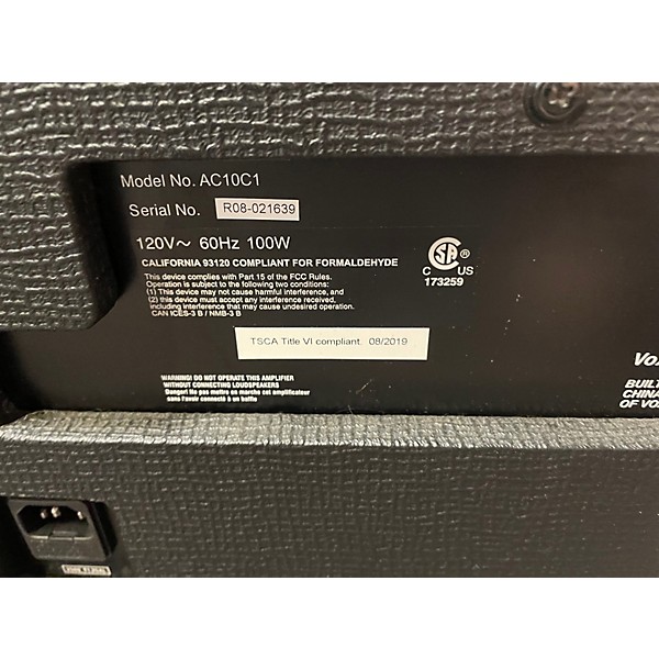 Used VOX AC10C1 10W 1x10 Tube Guitar Combo Amp
