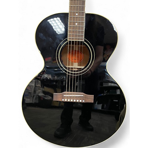 Used Epiphone INSPIRED BY GIBSON J-180 LS Black Acoustic Electric Guitar