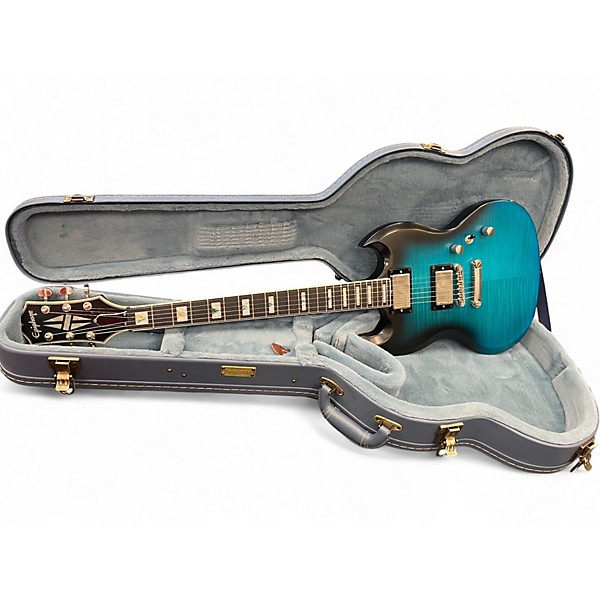 Used 2023 Epiphone SG Prophecy Blue Tiger Solid Body Electric Guitar