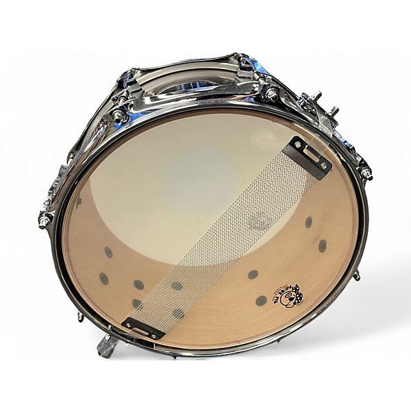 Used Pork Pie 12X7 Little Squealer Snare Black and Silver burst Drum