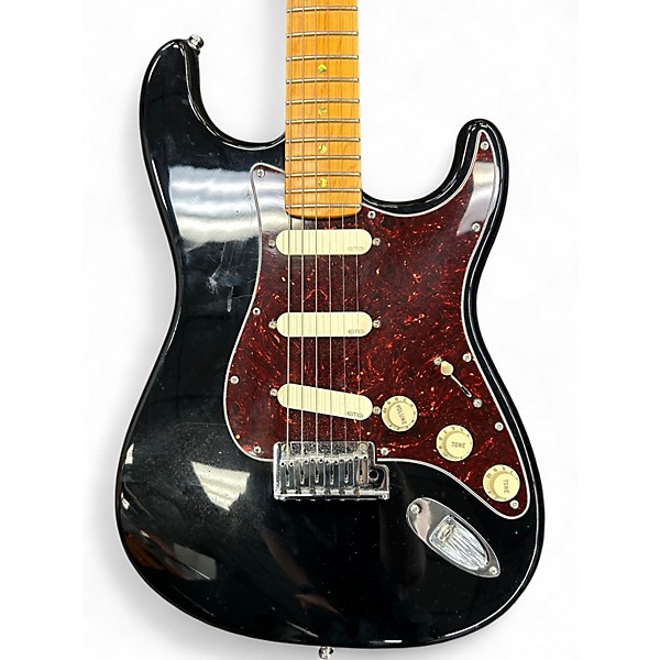 Used Fender American Deluxe Stratocaster V Neck Black Solid Body Electric Guitar