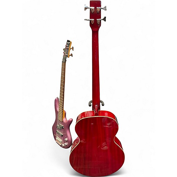Used Carlo Robelli cb300trbx Trans Red Acoustic Bass Guitar