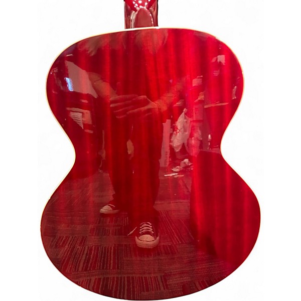 Used Carlo Robelli cb300trbx Trans Red Acoustic Bass Guitar