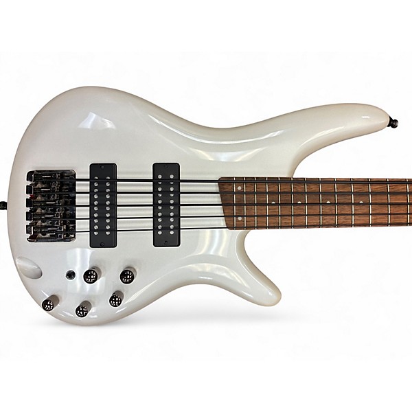 Used Ibanez SR305 5 String Pearl White Electric Bass Guitar