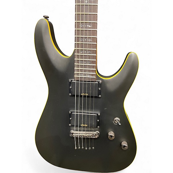 Used Schecter Guitar Research Demon 6 Flat Black Solid Body Electric Guitar