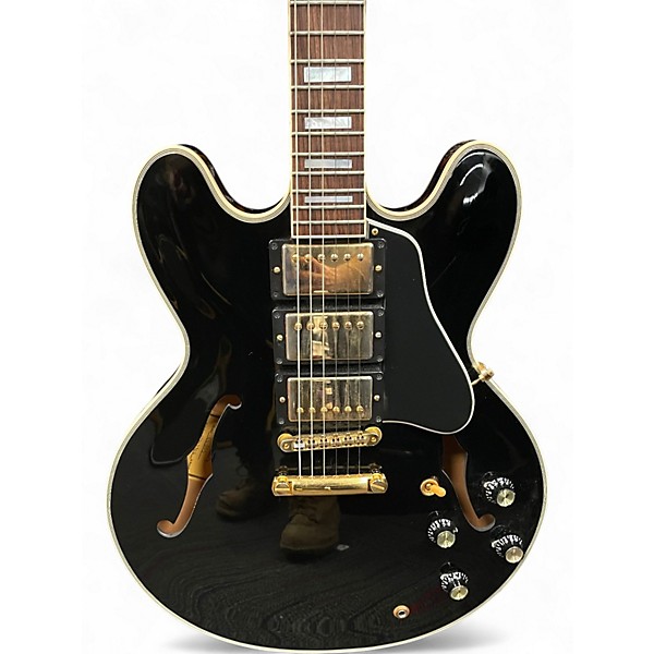 Used 2018 Gibson Custom Shop ES-335 Black Beauty Black Hollow Body Electric Guitar
