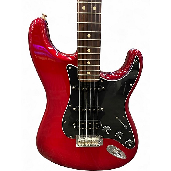 Used Fender hss special strat Cherry Solid Body Electric Guitar
