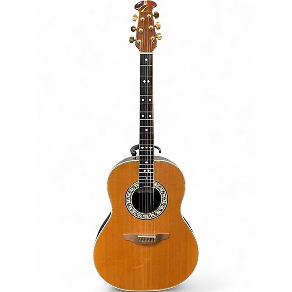 Used Ovation 1117 Left Handed Natural Acoustic Electric Guitar