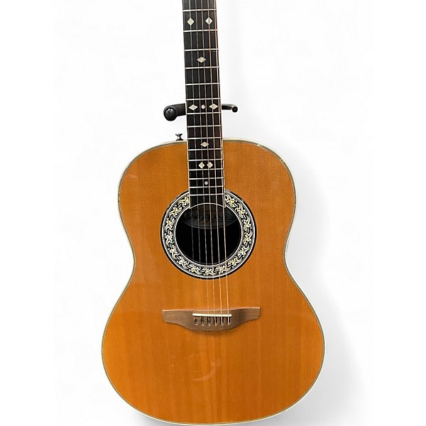 Used Ovation 1117 Left Handed Natural Acoustic Electric Guitar