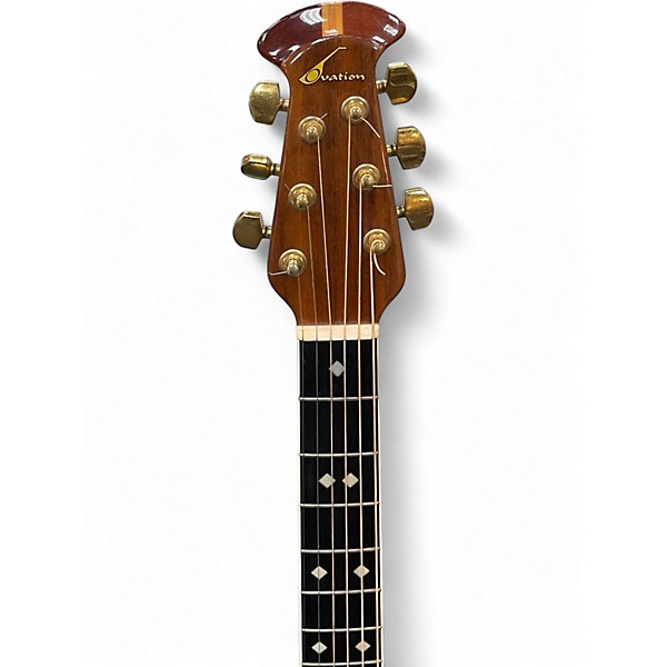 Used Ovation 1117 Left Handed Natural Acoustic Electric Guitar
