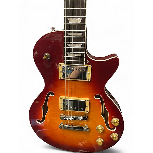 Used Firefly FFSPS Semi Hollow F-Hole LP Style 2 Color Sunburst Hollow Body Electric Guitar