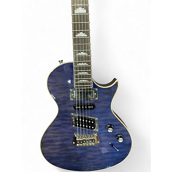 Used Epiphone Nighthawk Custom Reissue Blue Quilt Solid Body Electric Guitar