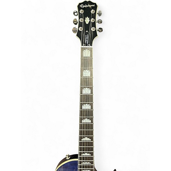 Used Epiphone Nighthawk Custom Reissue Blue Quilt Solid Body Electric Guitar