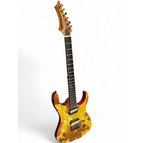 Used Leo Jaymz Monsoon Deluxe Yellow Solid Body Electric Guitar
