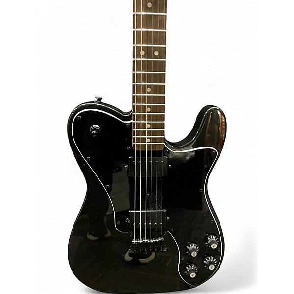 Used Squier Deluxe Telecaster  Blackout Solid Body Electric Guitar