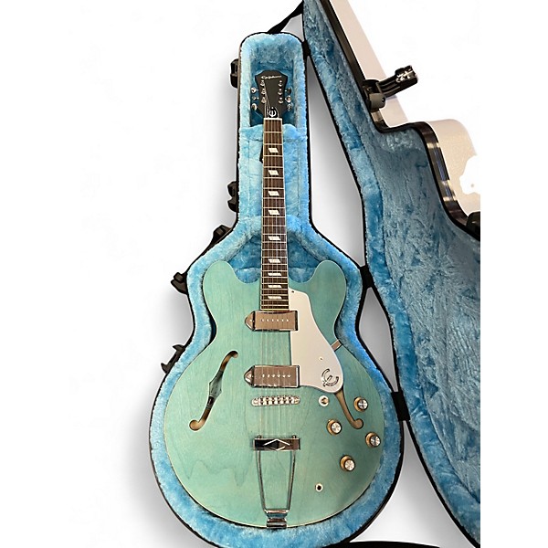 Used Epiphone casino worn Trans Blue Hollow Body Electric Guitar