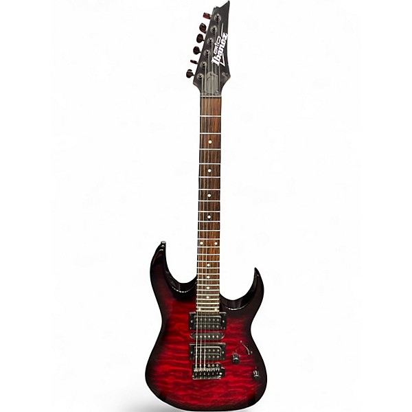 Used Ibanez GRX70QA Trans Red Solid Body Electric Guitar