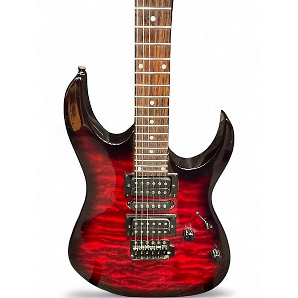 Used Ibanez GRX70QA Trans Red Solid Body Electric Guitar