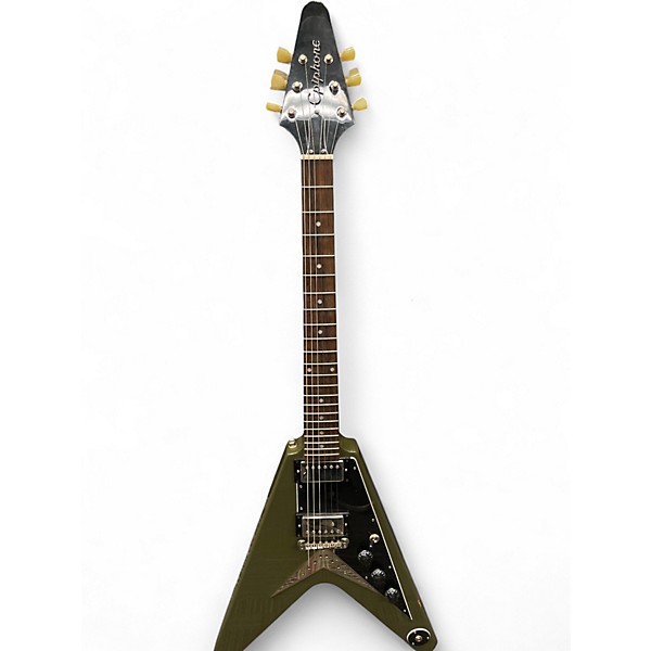 Used Epiphone FLYING V Green Solid Body Electric Guitar