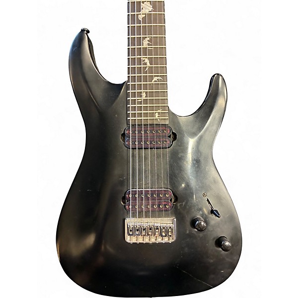 Used Schecter Guitar Research Damien 7 String Black Solid Body Electric Guitar